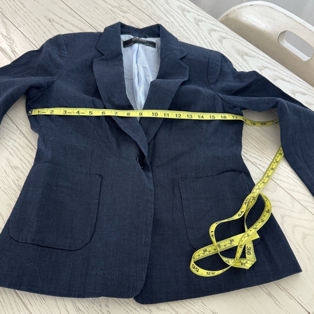 Zara Basic Collection Dark Blue Blazer - image 3